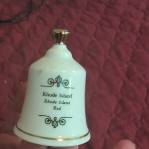 Rhode Island Souvenir Bell with Gold Accents